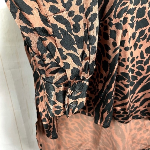 Rails Pearl Animal Print Popover Top In Cinnamon Mixed Animal Size S - Picture 4 of 11